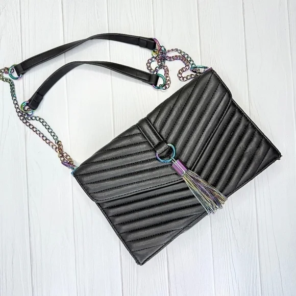 INC Black Quilted Convertible Bag – Vegan Leather - Picture 1 of 8